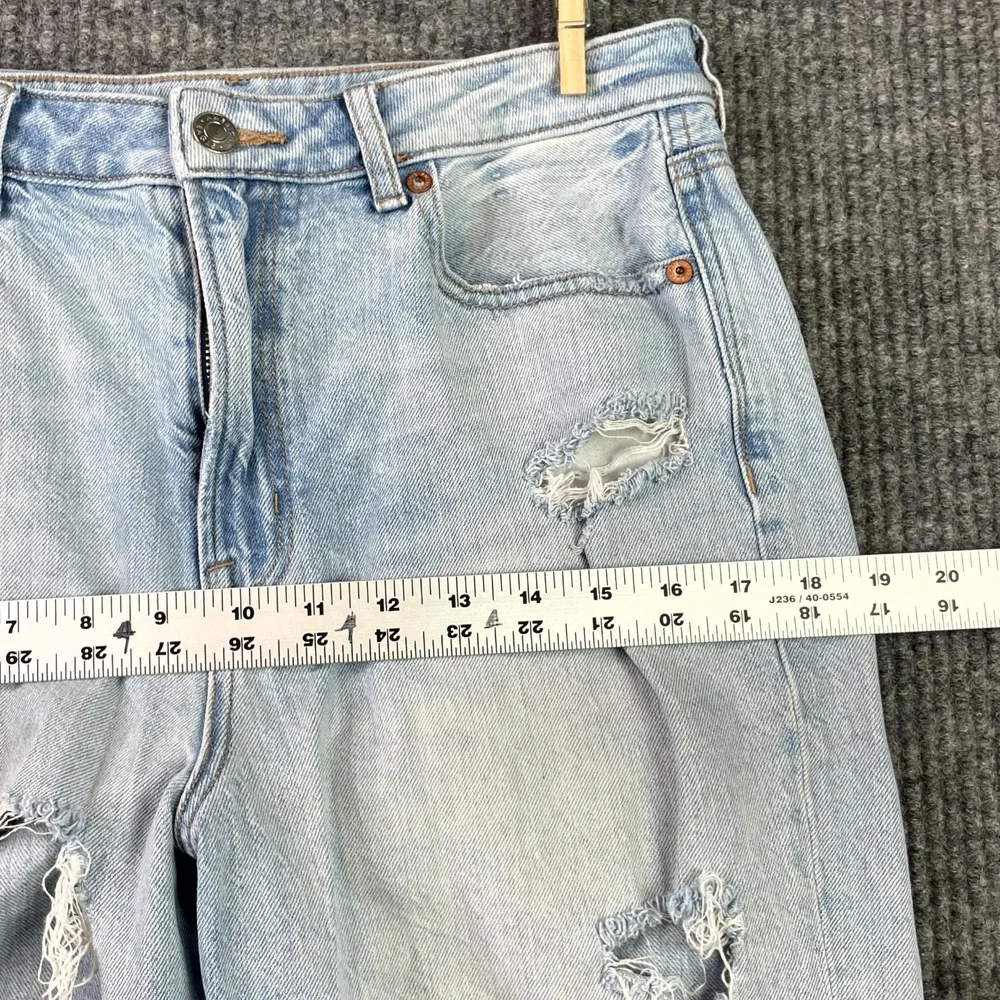 American Eagle Outfitters Mom Jeans Womens 8 Blue Denim Distressed Streetwear